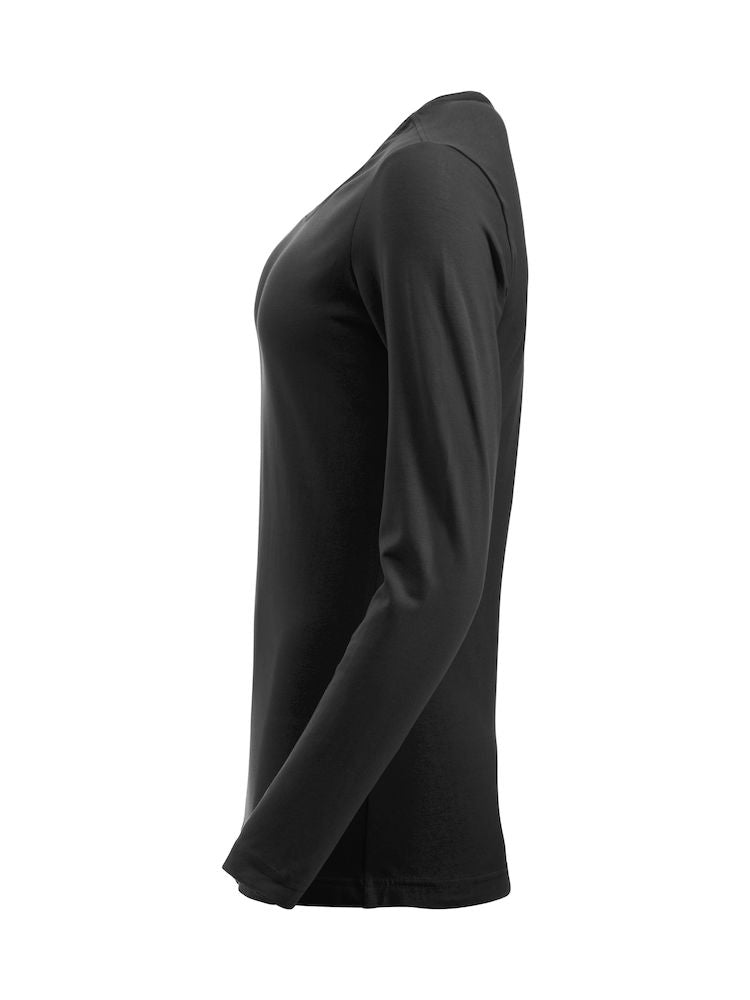 Clique Carolina Long Sleeve Tee. Ladies Stretch T Shirt. 3 Colours, S-2XL - Tee Shirt - Logo Free Clothing