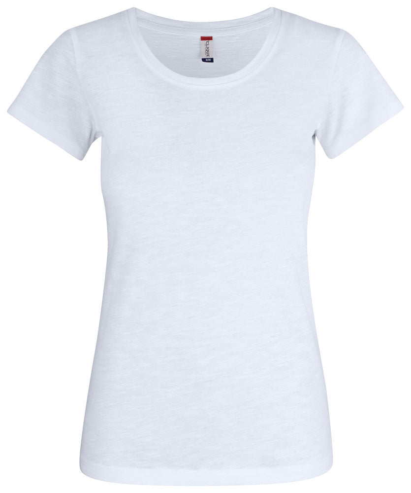 Clique Ladies Slub T. Ring Spun Cotton & Pre Shrunk Tee Shirt. 4 Colours XS-2XL - Tee Shirt - Logo Free Clothing