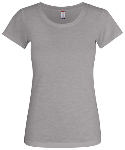 Clique Ladies Slub T. Ring Spun Cotton & Pre Shrunk Tee Shirt. 4 Colours XS-2XL - Tee Shirt - Logo Free Clothing