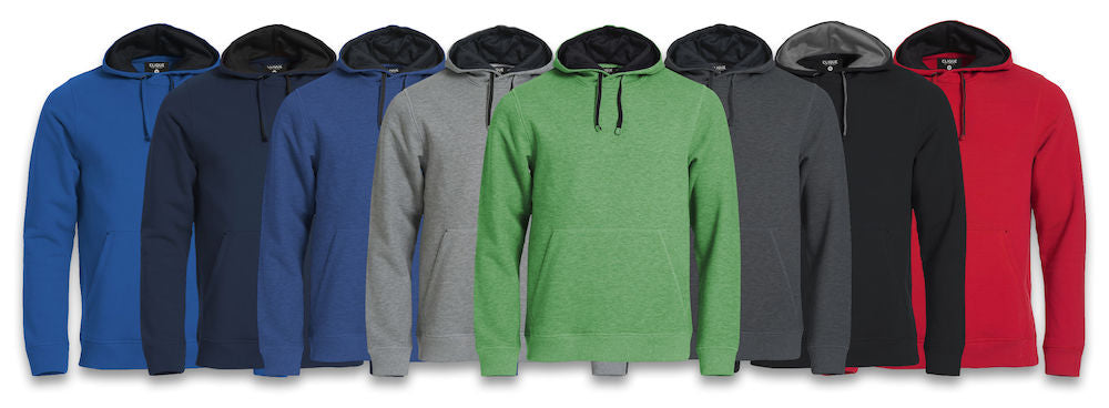 Clique Classic Mens Heavyweight Hoodie. Contrast Lined Hood. 8 Colours. XS-5XL - Hoodie - Logo Free Clothing