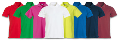 Clique Basic Polo. Mens Cotton Polo shirt. 13 Colours. S-4XL - Polo Shirt - Logo Free Clothing