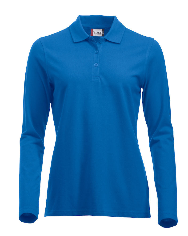 Clique Marion Ladies Long Sleeve Polo Shirt Medium Weight. 11 Colours. XS-2XL. - Polo Shirt - Logo Free Clothing