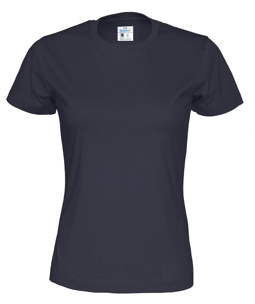 Organic Cotton Ladies T Shirt GOTS Fairtrade Logo Free Clothing