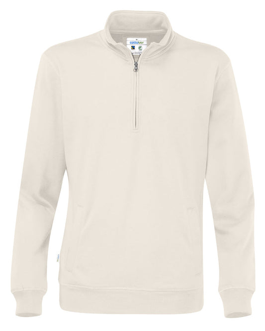 Cottover Half Zip Eco Sweatshirt Unisex. Fairtrade Organic Cotton. 14 Colours. S-4XL - Sweatshirt - Logo Free Clothing