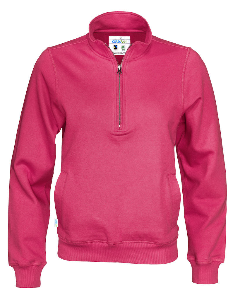 Cottover Half Zip Eco Sweatshirt Unisex. Fairtrade Organic Cotton. 14 Colours. S-4XL - Sweatshirt - Logo Free Clothing