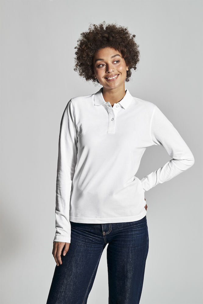 Cottover Ladies Eco Long Sleeve Polo Shirt. Fairtrade Organic Cotton Pique Polo. 14 Colours XS-2XL - Polo Shirt - Logo Free Clothing