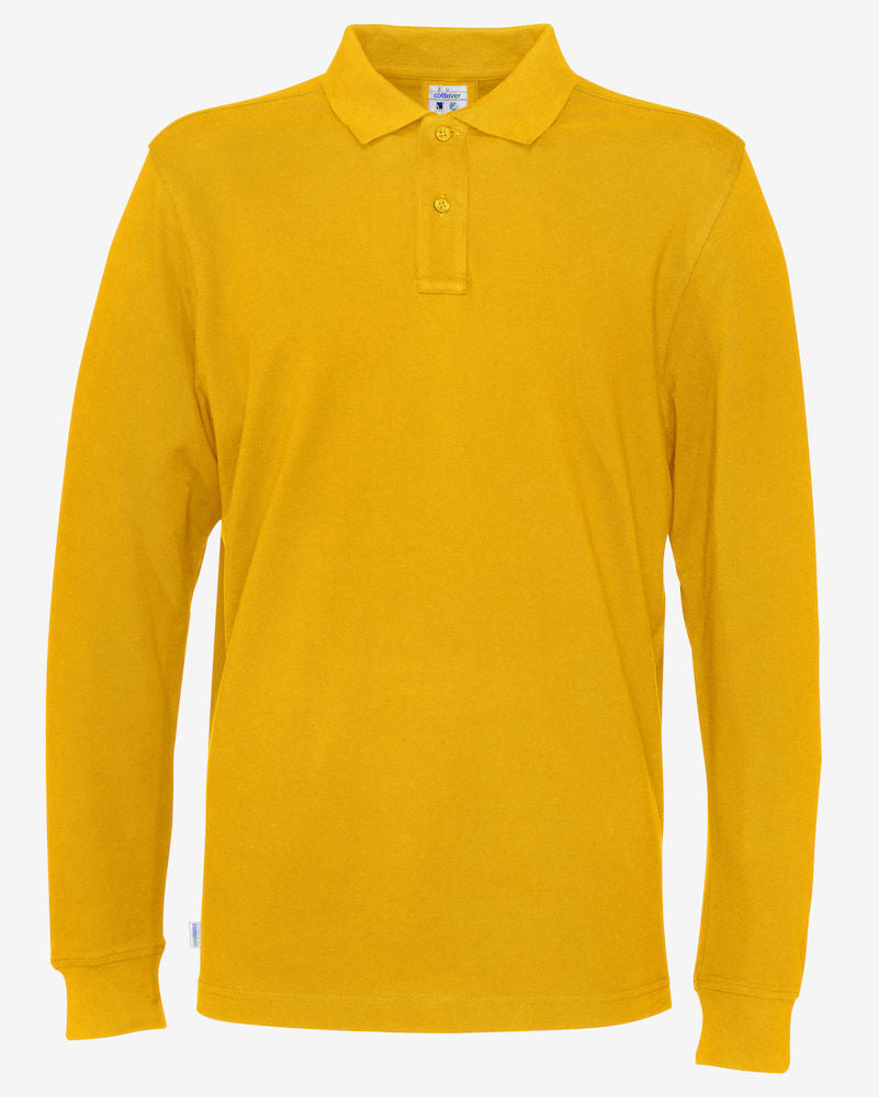 Cottover Mens Eco Long Sleeve Polo Shirt. Fairtrade Organic Cotton Pique Polo. 13 Colours S-4XL - Polo Shirt - Logo Free Clothing