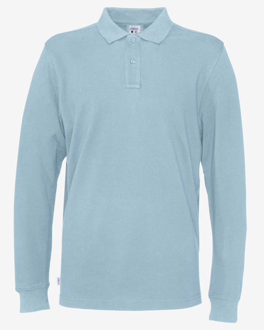 Cottover Mens Eco Long Sleeve Polo Shirt. Fairtrade Organic Cotton Pique Polo. 13 Colours S-4XL - Polo Shirt - Logo Free Clothing