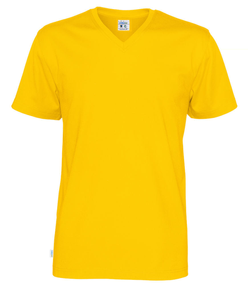 Cottover Mens Organic V Neck Tee Shirt. 100% Organic Cotton. 14 Colours. S-4XL - Tee Shirt - Logo Free Clothing