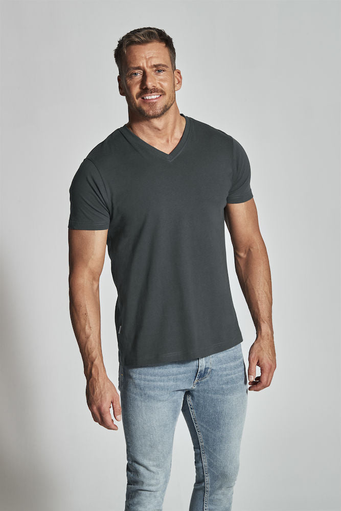 Cottover Mens Organic V Neck Tee Shirt. 100% Organic Cotton. 14 Colours. S-4XL - Tee Shirt - Logo Free Clothing