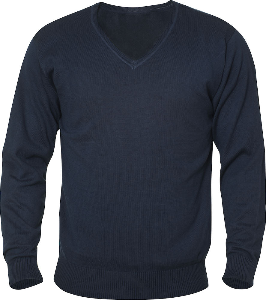 Clique Aston Mens Cotton V-Neck Jumper. Soft Touch. 3 Colours. S-3XL - Knitwear - Logo Free Clothing