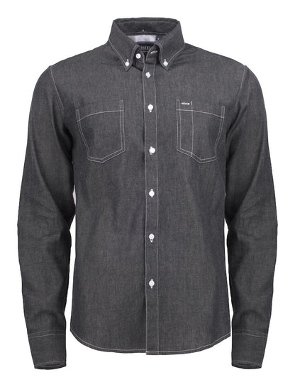 James Harvest Jupiter Mens Shirt. Pure Cotton Denim Look. 2 Colours S-3XL - Shirt - Logo Free Clothing