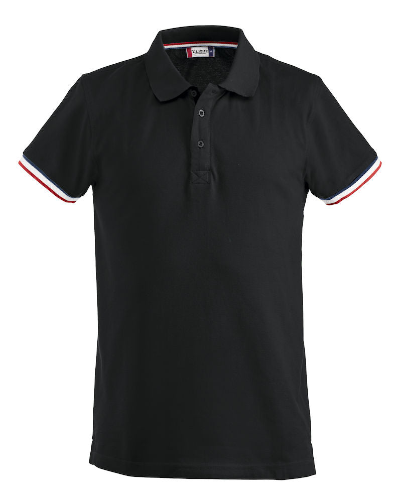 Clique Newton Mens Cotton Polo Shirt. Contrast Colour Collar. 6 Colours. XS-3XL. - Polo Shirt - Logo Free Clothing