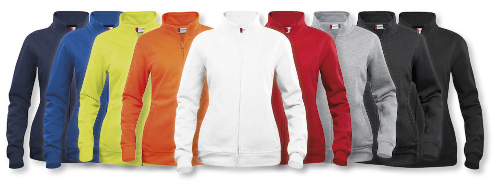 Clique Ladies Zipped Sweatshirt Jacket. 9 Colours- XS-2XL - Sweatshirt - Logo Free Clothing