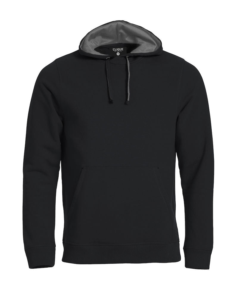 Clique Classic Mens Heavyweight Hoodie. Contrast Lined Hood. 8 Colours. XS-5XL - Hoodie - Logo Free Clothing