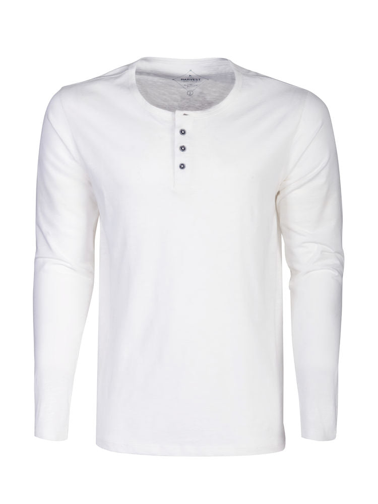 James Harvest Stoneton- Mens Organic Cotton Henley Top. Black or White. S-3XL - Tee Shirt - Logo Free Clothing