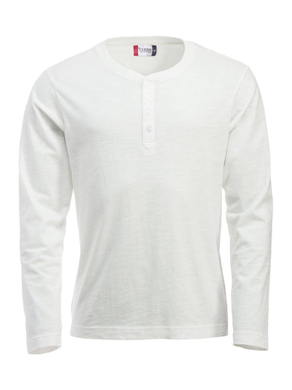 Clique Orlando Mens Long Sleeve Henley Top. 3 Colours. S-2XL - Tee Shirt - Logo Free Clothing