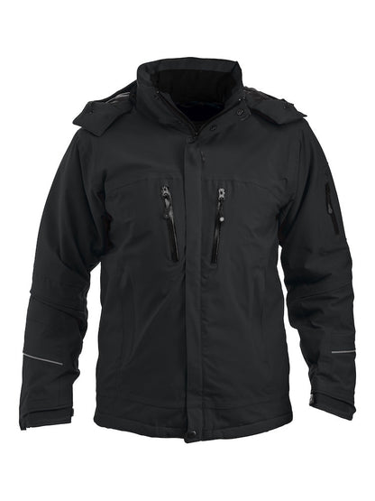 Clique Sanders Mens Padded Softshell Jacket, Removable Hood & Snow Lock, WP 5000mm. S-4XL - Winter Jacket - Logo Free Clothing