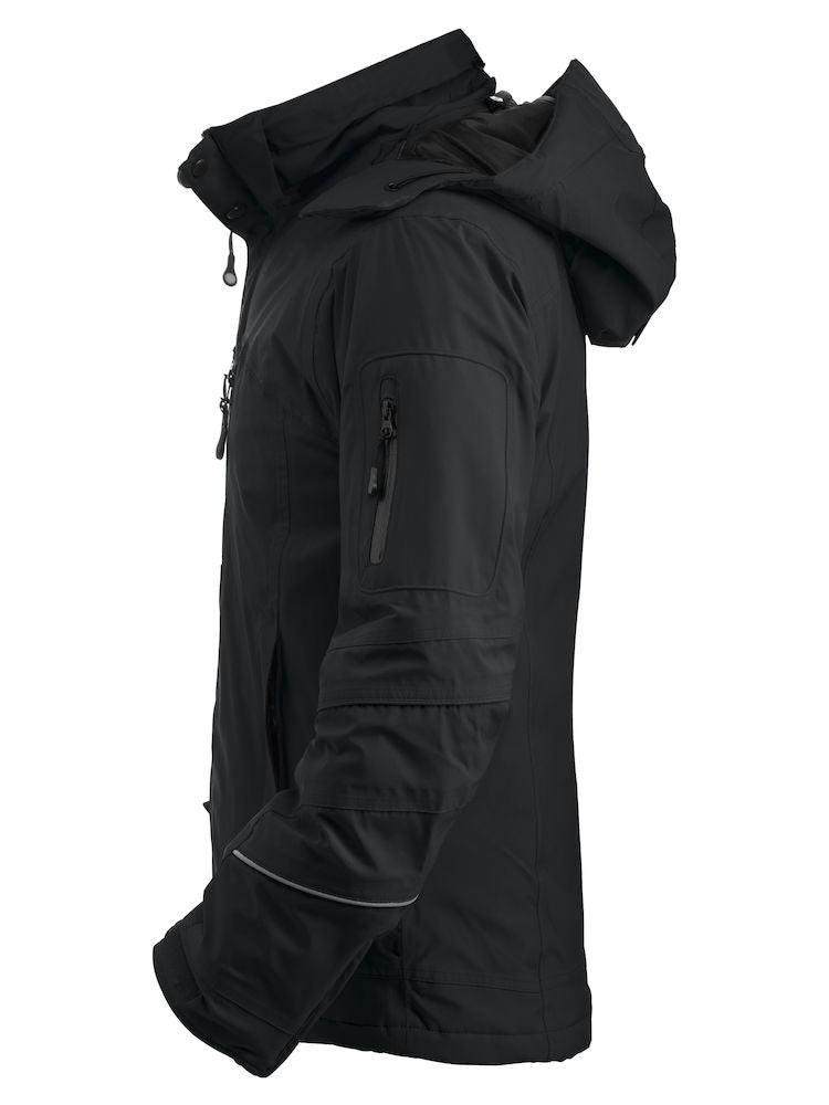Clique Sanders Mens Padded Softshell Jacket, Removable Hood & Snow Lock, WP 5000mm. S-4XL - Winter Jacket - Logo Free Clothing