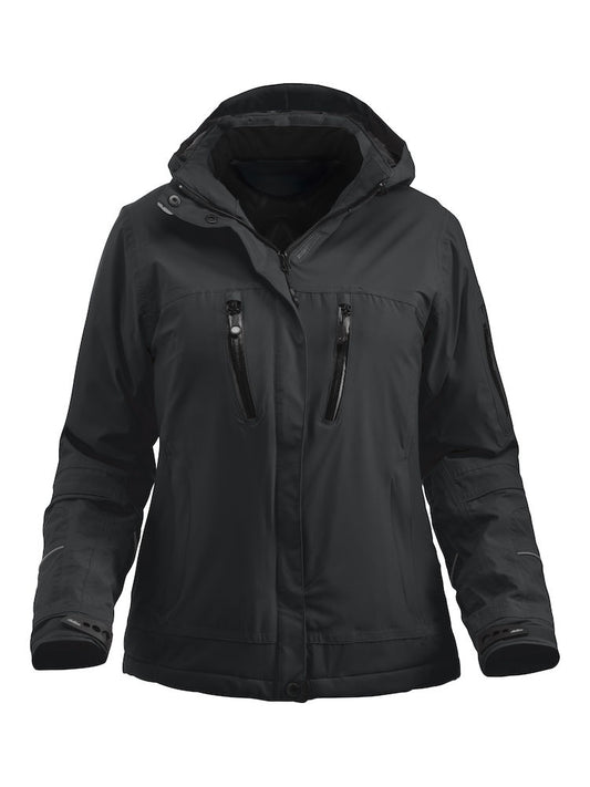 Clique Sparta Ladies Padded Softshell Jacket, Removable Hood & Snow Lock, WP 5000mm. S-3XL - Winter Jacket - Logo Free Clothing