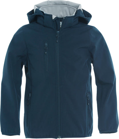 Clique Junior Softshell Jacket. Detachable Hood, Waterproof 3000mm. 4 Colours, ages 3-14 - Summer Jacket - Logo Free Clothing