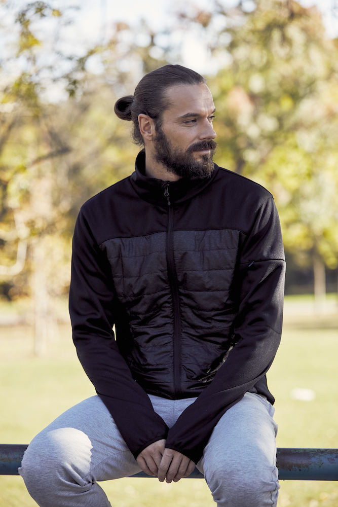 Clique Custer Mens Jacket. Bonded Fleece Jacket With Reflective Quilted Torso. XS-3XL - Summer Jacket - Logo Free Clothing
