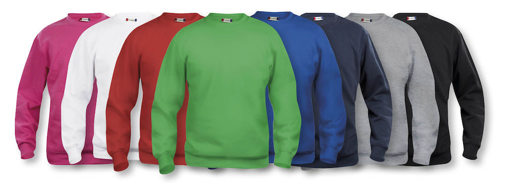 Clique Junior Roundneck Sweatshirt. 8 Colours. Ages 3-14 - Sweatshirt - Logo Free Clothing