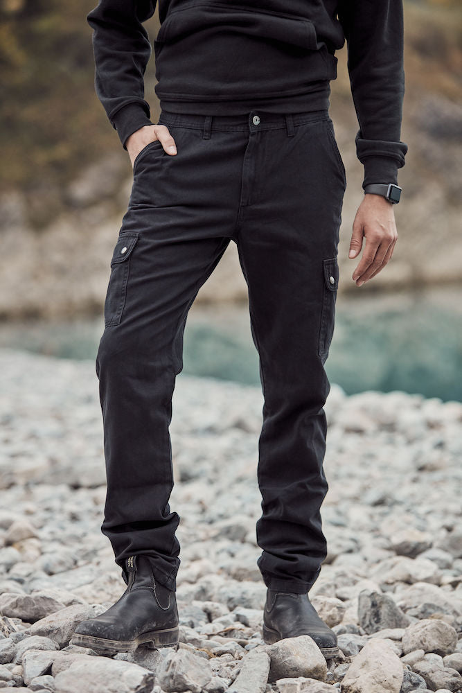 Clique Cargo Trousers. 100% Cotton, Button Leg Pockets. Unisex Fit. XS-5XL - Trousers - Logo Free Clothing