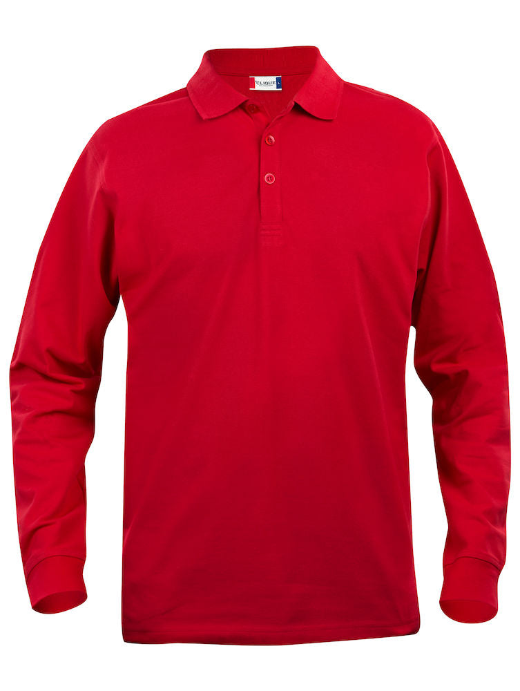 Clique Lincoln Junior Long Sleeve Polo Shirt. 100% Cotton Kids Polo, 5 colours, Ages 3-14 - Polo Shirt - Logo Free Clothing