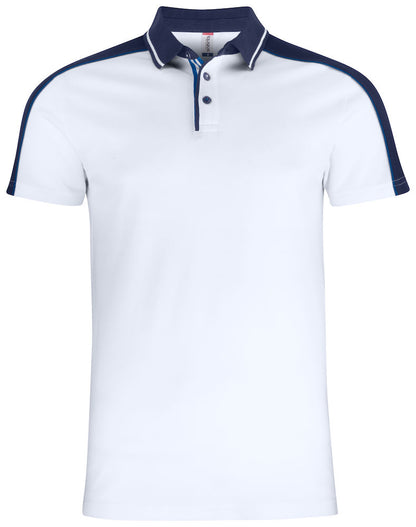 Clique Pittsford Mens Polo Shirt. Ring Spun Cotton. Contrast Colours. S-2XL - Polo Shirt - Logo Free Clothing