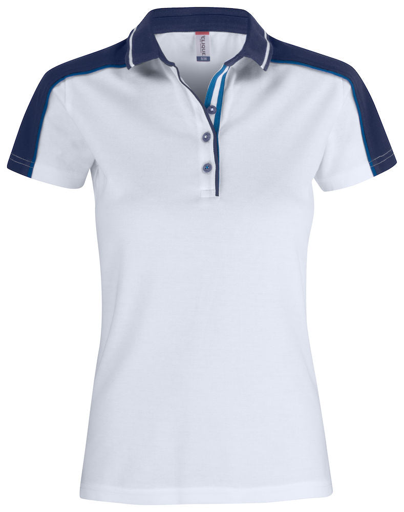 Clique Pittsford Ladies Polo Shirt. Maritime Style- Ring Spun in Pure Cotton. XS-2XL - Polo Shirt - Logo Free Clothing