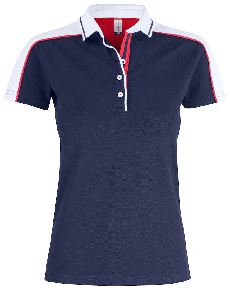 Clique Pittsford Ladies Polo Shirt. Maritime Style- Ring Spun in Pure Cotton. XS-2XL - Polo Shirt - Logo Free Clothing