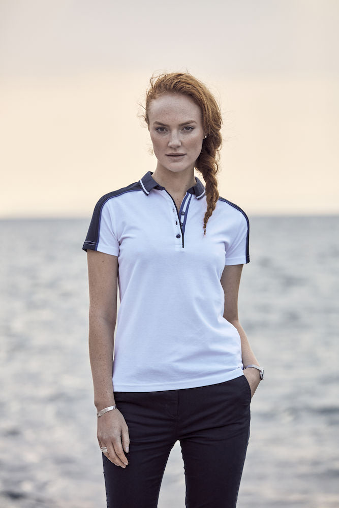 Clique Pittsford Ladies Polo Shirt. Maritime Style- Ring Spun in Pure Cotton. XS-2XL - Polo Shirt - Logo Free Clothing