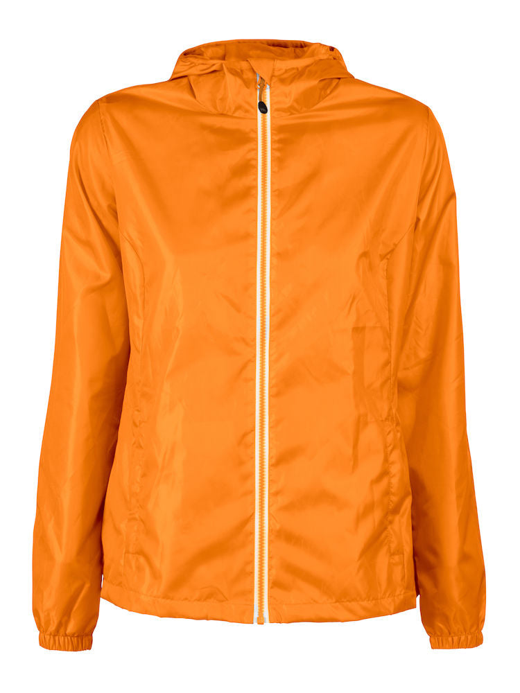 Ladies Windbreaker Jacket Hooded Lined Logo Free Clothing